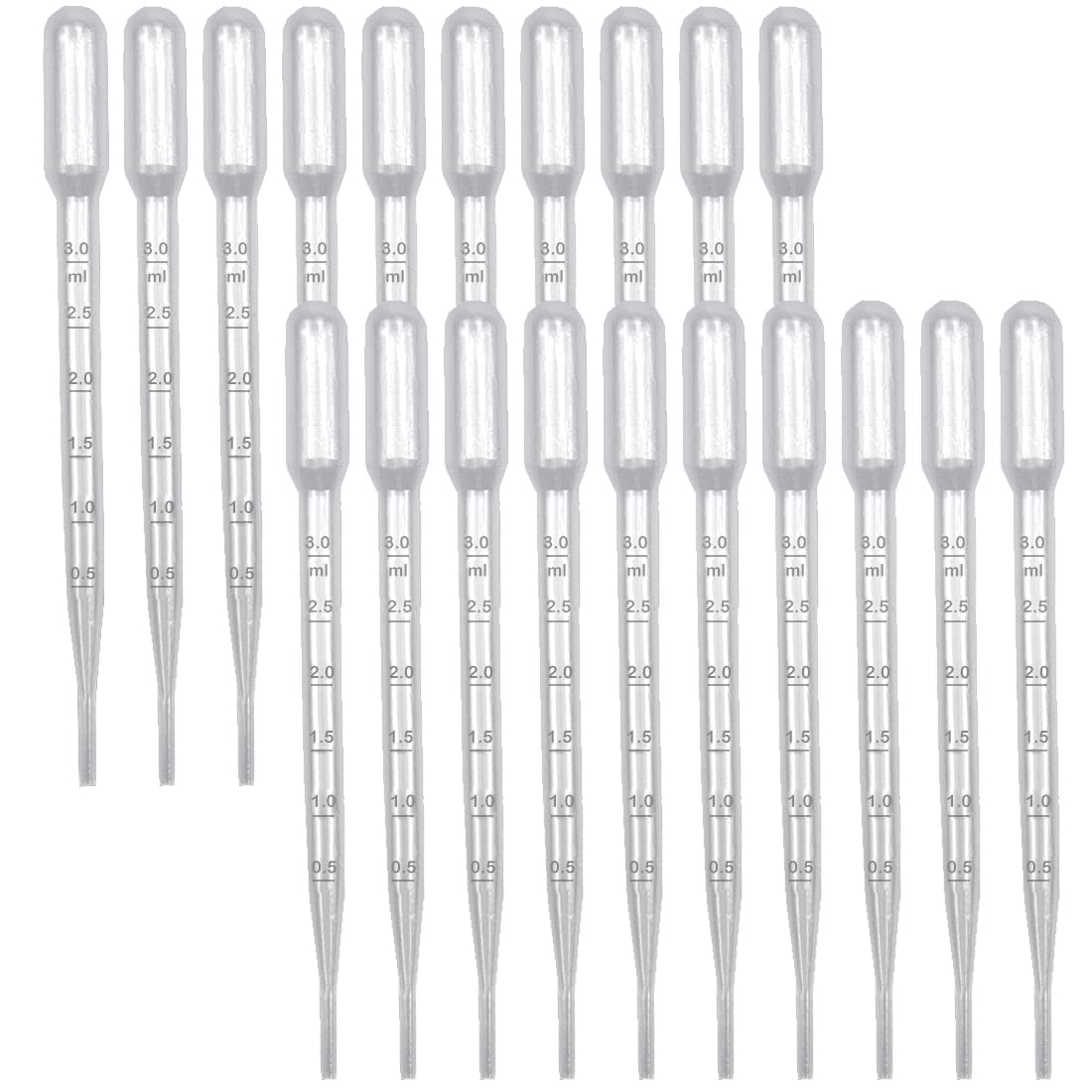 20 Pcs Transfer Pipettes 3Ml Disposable Dropper Transferring Perfume Essential