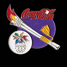 NAGANO 1998 OLYMPIC GAMES. SPONSOR PIN. COCA COLA. TORCH OF THE GAMES