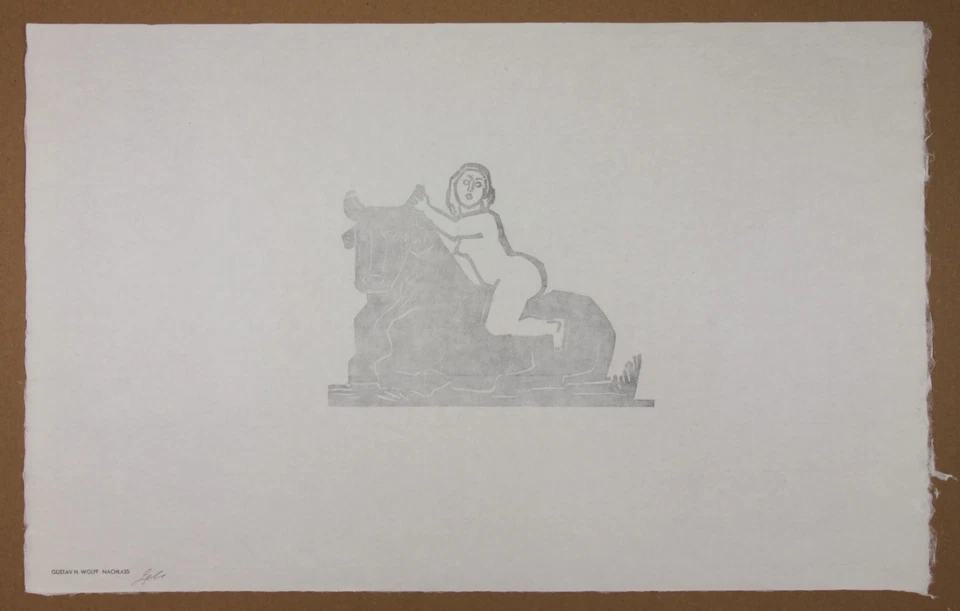 Gustav Heinrich Wolff (1866-1934) Nachlass Holzschnitt EUROPA - Bild 3 von 3