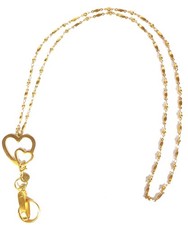 Gold Pendant Women's Lanyard Strong Stainless Steel Chain, Trendy ID Badge Ca...