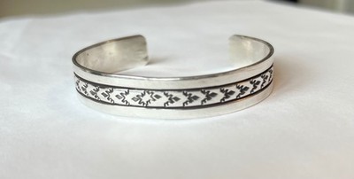 Navajo Sterling Silver Bracelet RE Rick Enriquez Native American 26.06g