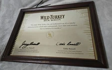 WILD TURKEY Pub Mirror Signed Size 46.5cm x 34cm used From Japan