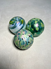  3 5 inch Blue  Green Handblown Glass Balls