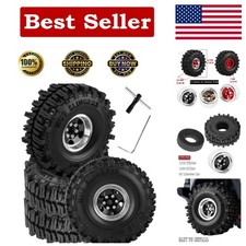 1.0 Beadlock Wheels and Tires for RC Crawler Car 1/18 TRX4M,1/24 SCX24,RC Off Ro