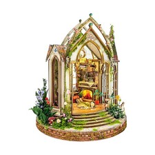 DIY Miniature House Kit, Book Nook Mini House Bookshelf Decor 3D Wooden Puzzl...