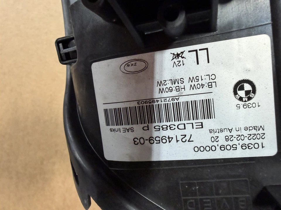 Faro izquierdo BMW 530i 2017-2020 OEM conjunto de ajuste de nivel automático Foto 4 de 4