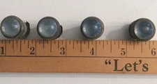 Vintage LOT Of 4 Glass Marble Cat Eye Reflectors Clear SIGN CATS EYE. W/ Backers