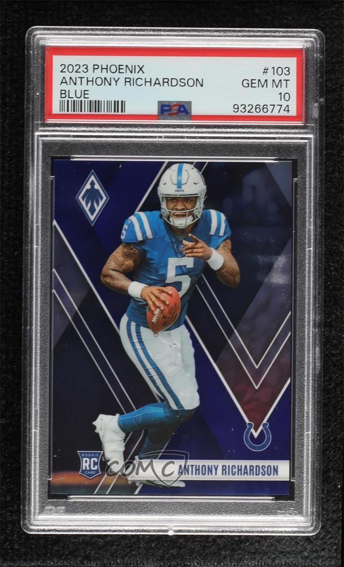 2023 Panini Phoenix Rookies Blue /35 Anthony Richardson #103 PSA 10 GEM MT w5p