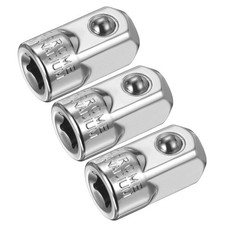 3pcs Impact Socket Adapter 1/4" Female to 1/2" Male Drive Increaser Silver