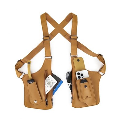 Double Shoulder Armpit Bag for Men Chest rig Underarm Anti-Theft Adjustable P...