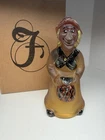 RARE Fenton Autumn Satin Gold Yellow Glass Witch Figurine, Halloween, With Box