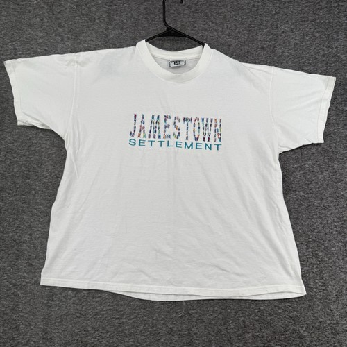 Lee, Vintage Lee Jamestown Settlement Shirt Mens XL White Graphic Tee USA Virginia