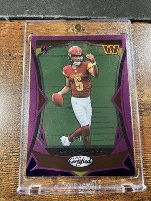 2024 Panini Certified #102 Jayden Daniels Rookie Mirror Purple FOTL #/10
