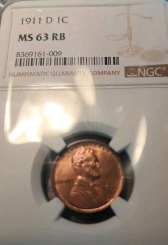 1911 D Lincoln Cent  MS63 R/B
