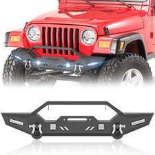 For Jeep Wrangler Yj Tj Lj 1987-2006 Front Bumper With 12000 Lbs Winch Plate