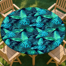 Waterproof Round Table Cover 36-44 Inch Elastic Fitted Reusable Outdoor Tableclo