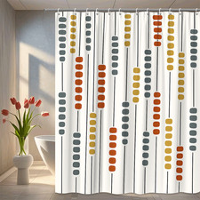 Modern Abstract Shower Curtain in Multicolor Design