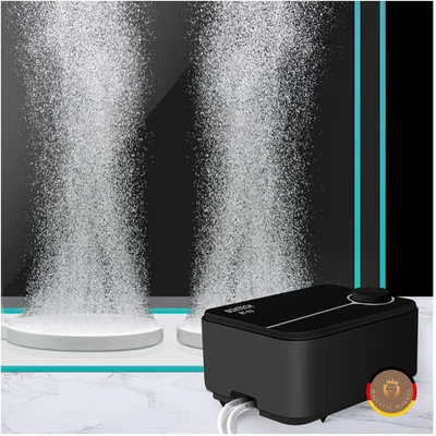 boxtech Aquarium Luftpumpe 8 Watts,Leiser Regelbare Sauerstoffpumpe Doppelloch.