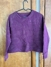 Women  s Champion Soft Touch Double Knit Crew Neck Sweatshirt Sz. S Purple Camo