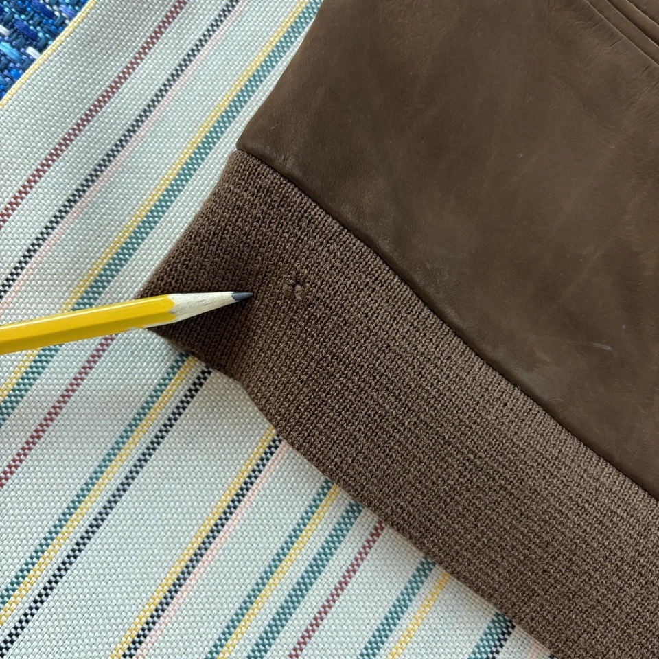 Vintage Neiman Marcus Jacket Mens Large Leather Knit Cardigan Made Germany 90s - Image 3 of 4