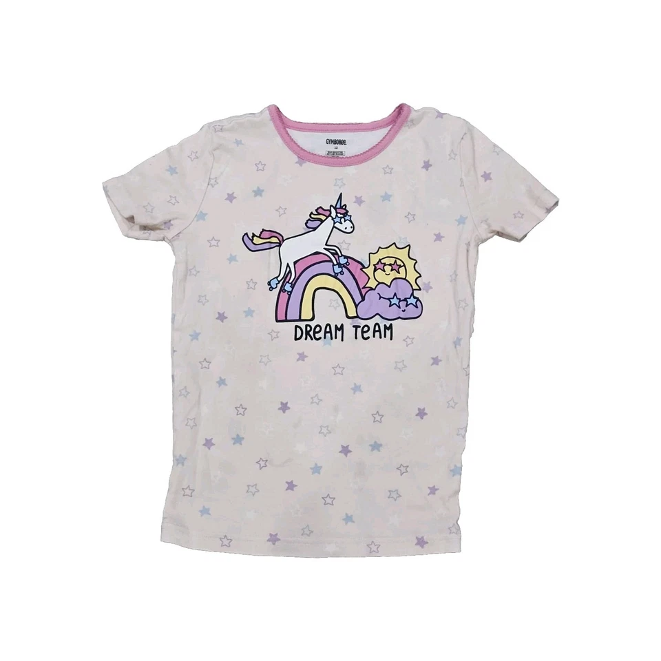 Conjunto de pijama pantalones manga corta estrella unicornio rosa gimmies Gymboree niña 12 Foto 3 de 4