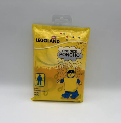Legoland Adult Poncho Rain Cape One Size 2009 Lego Collectable NEW Sealed