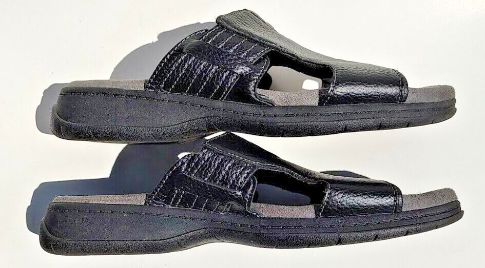 Dr. Scholl's Mens Faux Leather Sandals Shoes Slides S… Gem