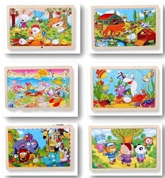Puzzle Jigsaw Toddler Wooden 24 Piece Kids Choice 6 Themes Learning Toy Age 2-5 - Image 3 of 3