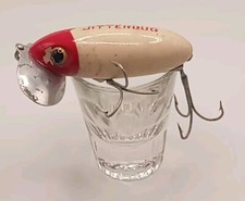 Vintage Jitterbug Fishing Lure Red Head with White Body Fred Arbogast 2 1/2 "