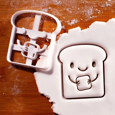 Butter Toast Cookie Cutter - cute bread housewarming wedding baby shower cafe