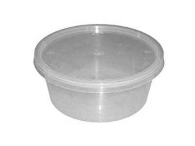 12 Unzen Runde Mikrowelle Klar Kunststoff Lebensmittel Behälter + Deckel - Zum Mitnehmen - 500er Pack