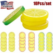 10 Pcs Fake Lemon Slices Artificial Simulation Fruit Mini Craft Home Table Decor