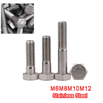 M6M8M10M12 Partial Thread A2 Stainless Steel Hexagon Head Screws Hex Bolt DIN931