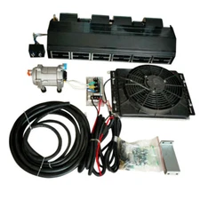 11000 BTU 12V Universal A/C Kit Truck Cab Bus Air Conditioner Underdash 6 Vents