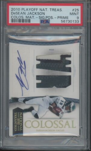 2010 Panini National Treasures Football DeSean Jackson #25 Patch Auto /5 PSA 9