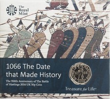 2016 50P - BATTLE OF HASTINGS FIFTY PENCE -BRILLIANT UNCIRCULATED -BU -COIN PACK