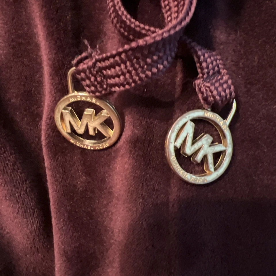 Women’s Michael Kors Velour Dark Ruby Capri Pants Size Medium Wide Leg  - Image 3 of 4