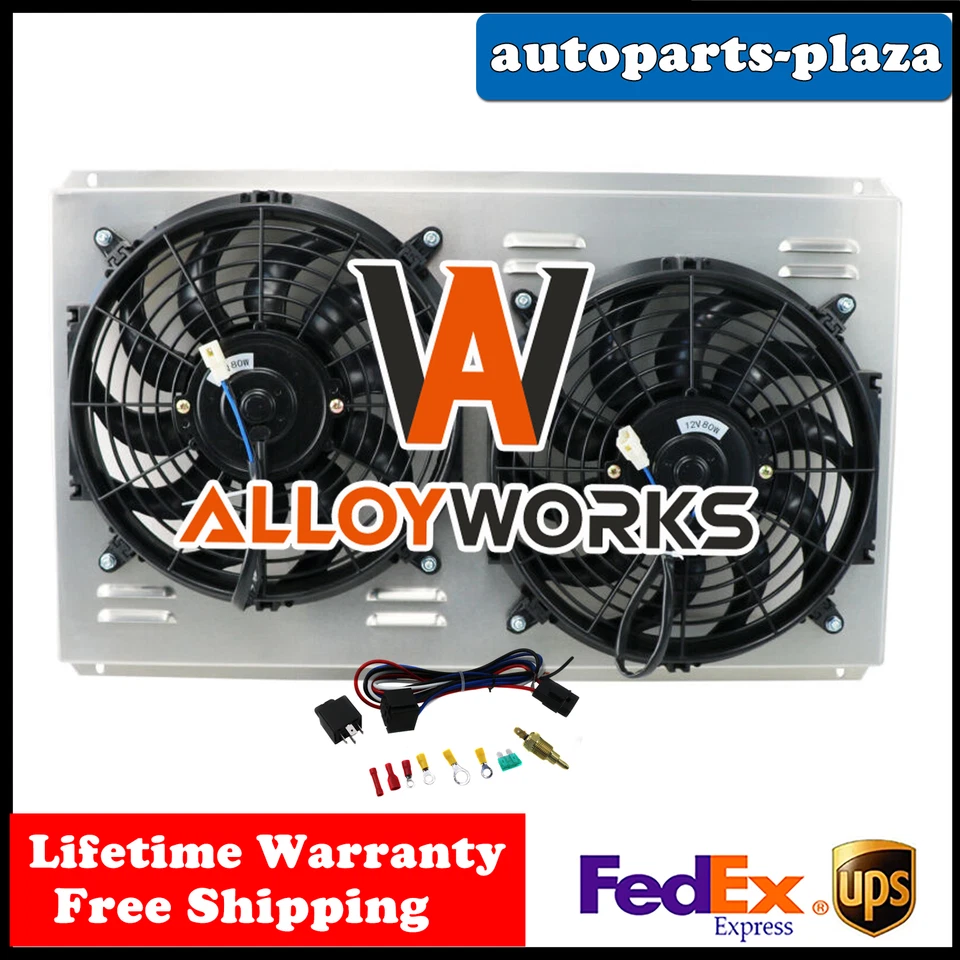 Aluminum Shroud+Fan+Relay For 1996-2005 Chevy Blazer S10 C1500 GMC Jimmy Sonoma - Imagem 2 de 4