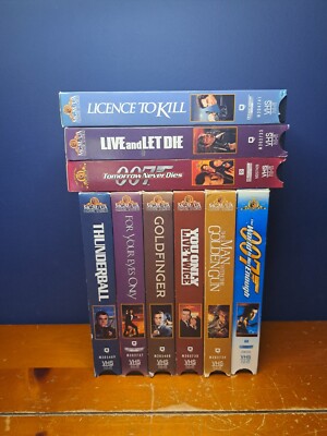 Lot of Nine James Bond Movies, Licence to Kill, Live and Let Die, Tomorrow Never