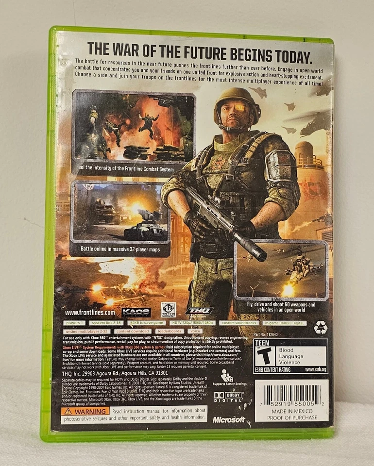 Frontlines Fuel of War Xbox 360 Video Game 2007 Microsoft - Image 2 of 3
