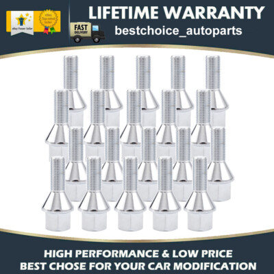 20x Chrome Ball Seat Wheel Lug Bolts – 12x1.25, 39mm Shank – For Jeep Chrysler Dodge Fiat
