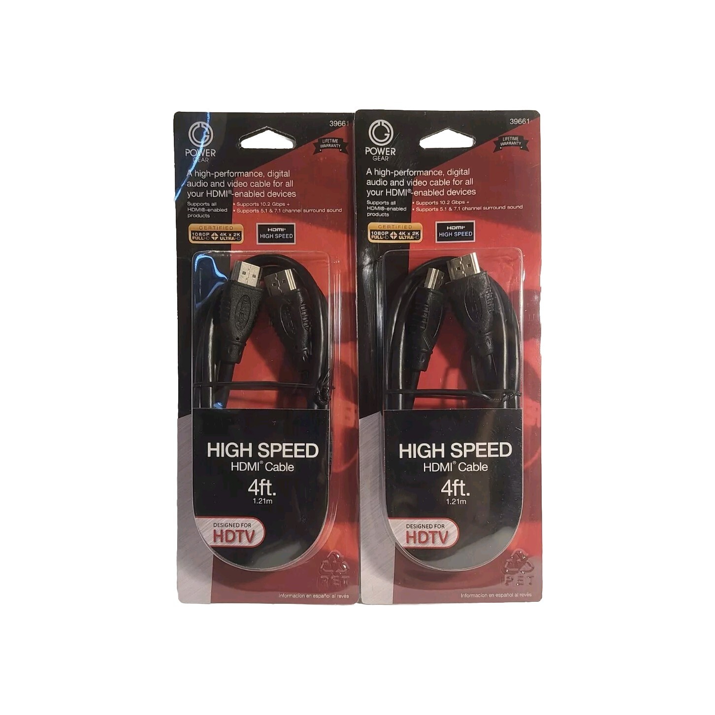 4ft HDMI Cable 2-Pack High-Speed for Ultra HD & 4K-image