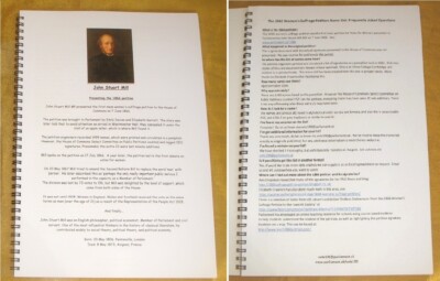 Mass Womens Suffrage Petition Presented to Parliament in 1866 - JOHN STUART MILL