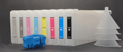 8pc Refillable Pigment Ink Cartridges for Epso Stylus Pro 7880/9880 Printe Reset