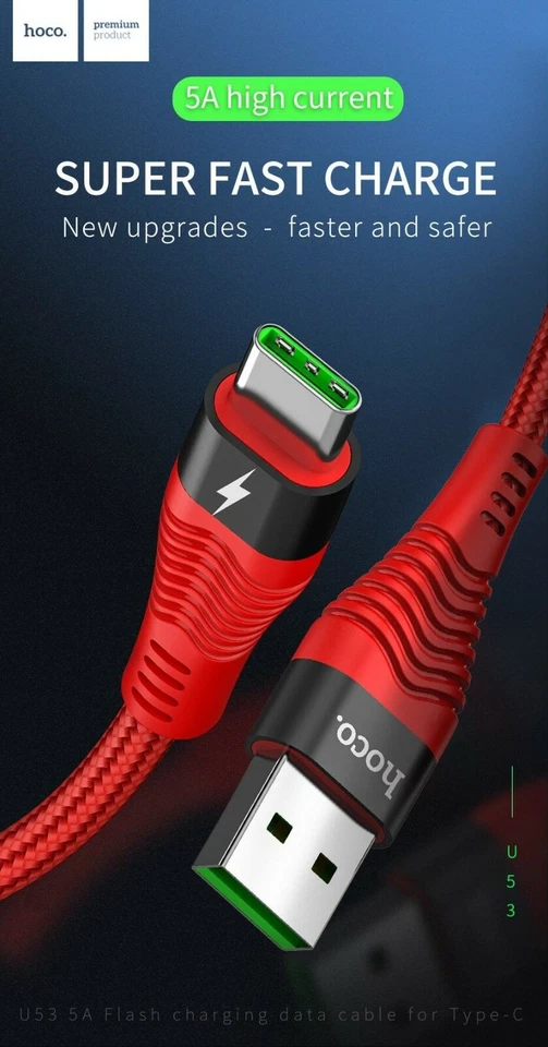 USB C Charging Cable Type C Fast Samsung Galaxy S8 S9 S10 S20 ultra Note 9 10 - Image 2 of 4