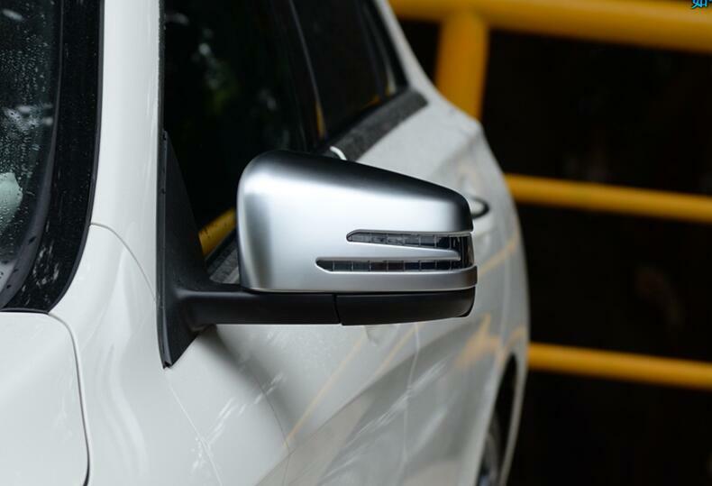 ABS Matt Silver Rear View Side Door Mirror Cover For Benz C-Class W204 2010-2014