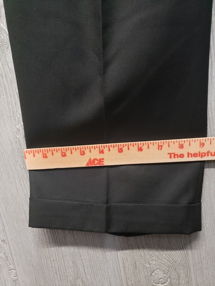 Croft &Barrow Pants Mens 38x30 Dress Slacks Trousers Black Pleated