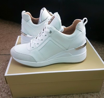 michael kors white wedge sneakers
