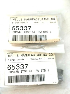 Wells 65337 Drawer Stop Kit Lot of 2 Includes Hardware W 1 NIP