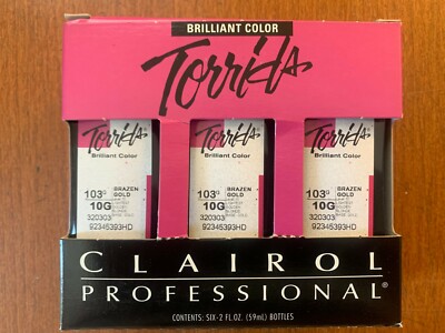 CLAIROL PROFESSIONAL TORRIDS BRILLIANT COLOR 103G/10G BRAZEN GOLD 6/PK 2 OZ